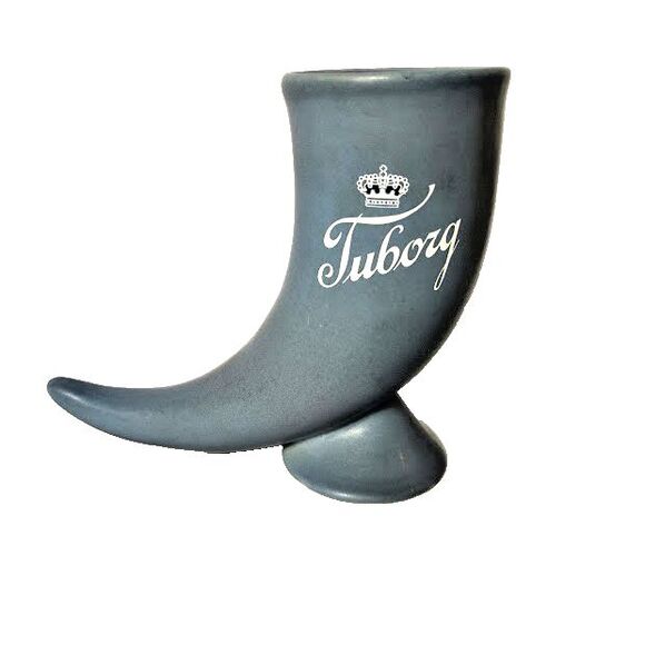 3 Tuborg and Tuborg Gold Horn Beer Mugs Barware Display Pieces Decor Gold Trim - Picture 3 of 12